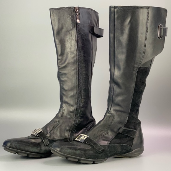 Cesare Paciotti Leather and Suede Tall Boots - Picture 3 of 8